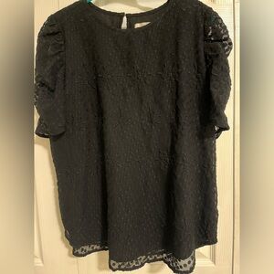 Loft Black Eyelet Blouse